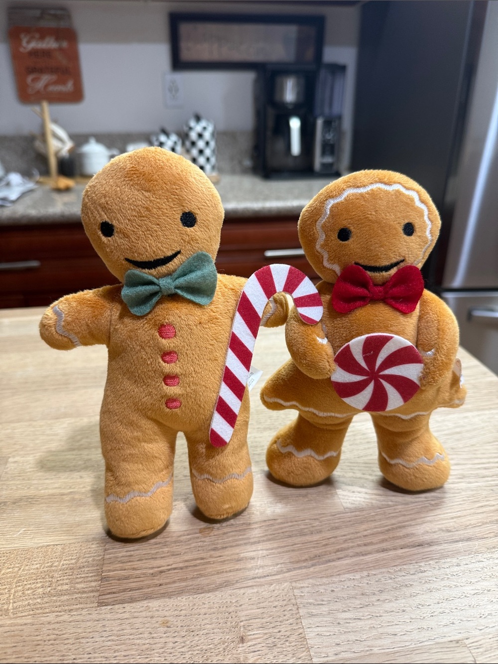 Holiday Gingerbread Pair with Candy Accents